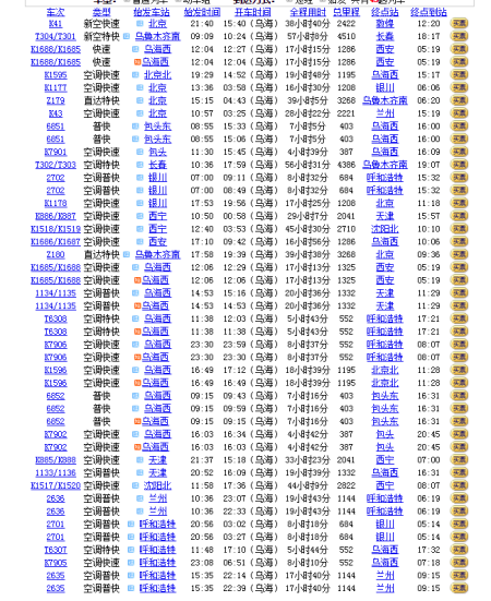 烏海列車最新時(shí)刻表，連接城市的重要紐帶